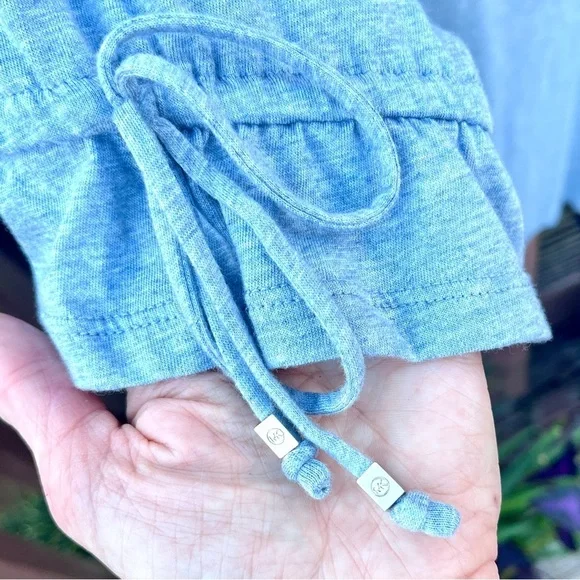 Michael Kors Tencel Blouse Top Ruched Sleeve Chambray - Picture 4 of 8